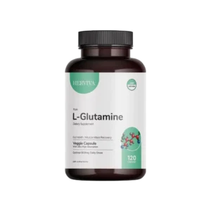 L-Glutamine Capsules by Herviva Product packaging 120 capsules