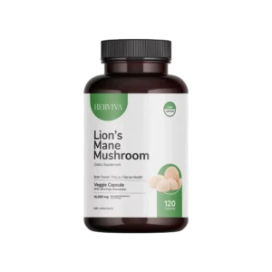 Lion’s Mane Mushroom Capsules product pack by herviva